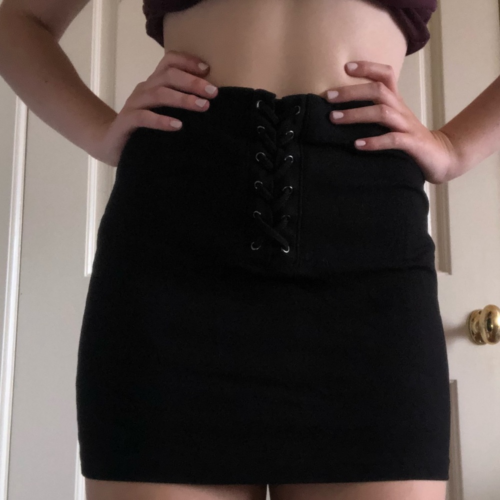 Black mini skirt